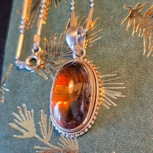 Elegant Citrine & Silver Pendant Necklace